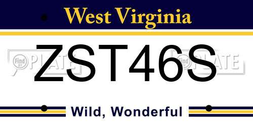 ZST46S West Virginia License Plate