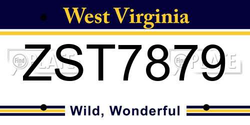 ZST7879 West Virginia License Plate