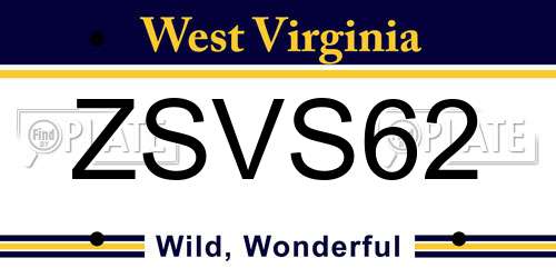 ZSVS62 West Virginia License Plate