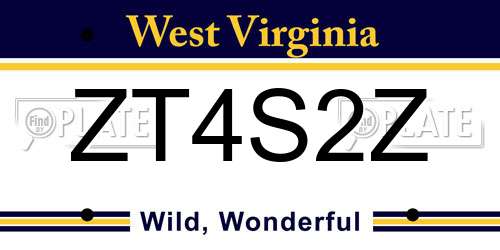 ZT4S2Z West Virginia License Plate