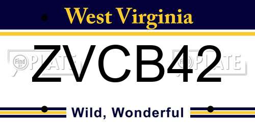 ZVCB42 West Virginia License Plate