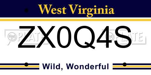 ZX0Q4S West Virginia License Plate