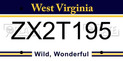 ZX2T195 West Virginia License Plate