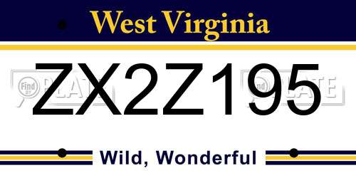 ZX2Z195 West Virginia License Plate