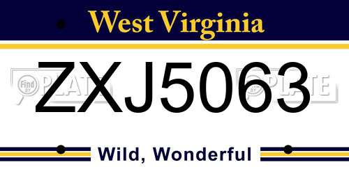 ZXJ5063 West Virginia License Plate