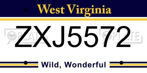 ZXJ5572 West Virginia License Plate
