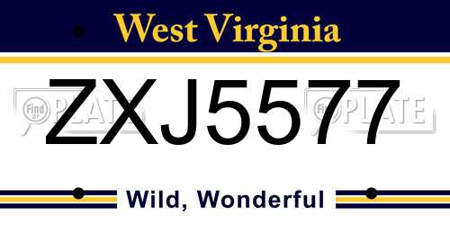 ZXJ5577 West Virginia License Plate