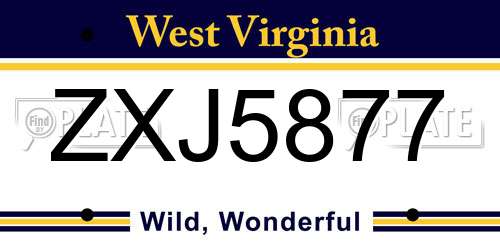 ZXJ5877 West Virginia License Plate