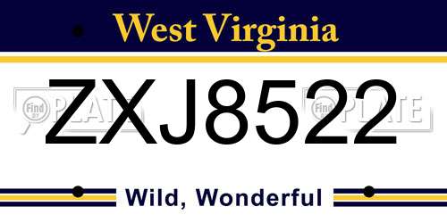 ZXJ8522 West Virginia License Plate