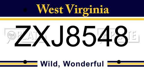 ZXJ8548 West Virginia License Plate