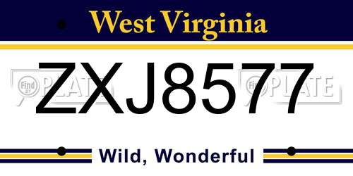 ZXJ8577 West Virginia License Plate
