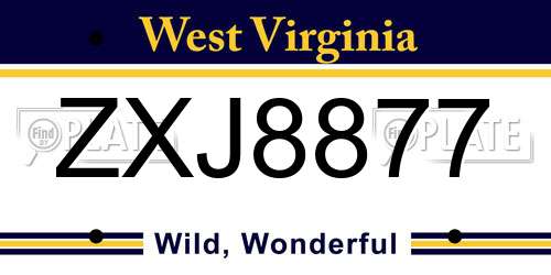 ZXJ8877 West Virginia License Plate