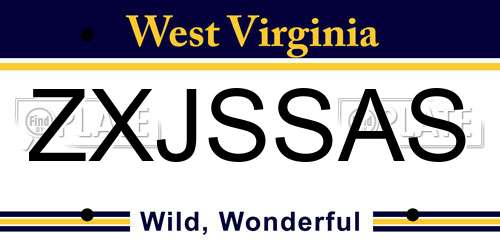 ZXJSSAS West Virginia License Plate