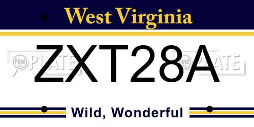 ZXT28A West Virginia License Plate
