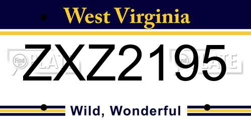 ZXZ2195 West Virginia License Plate