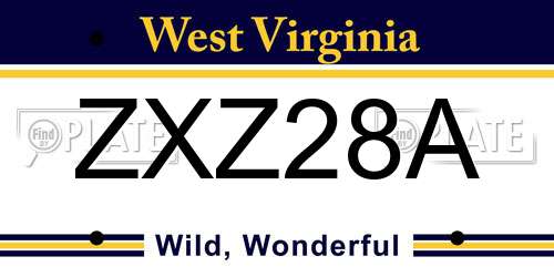 ZXZ28A West Virginia License Plate