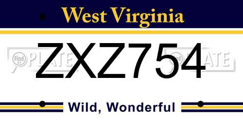 ZXZ754 West Virginia License Plate