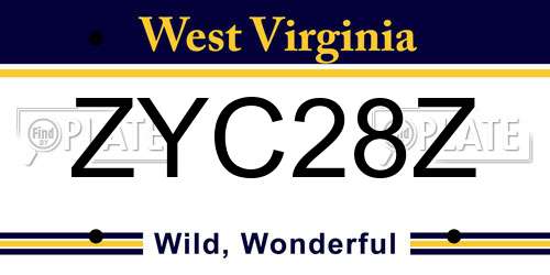 ZYC28Z West Virginia License Plate