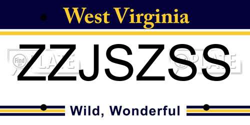 ZZJSZSS West Virginia License Plate