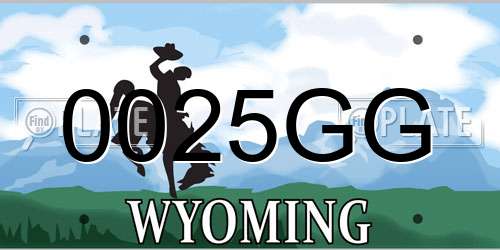 0025GG Wyoming License Plate
