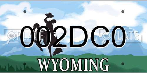 002DC0 Wyoming License Plate