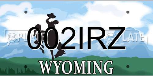 002IRZ Wyoming License Plate