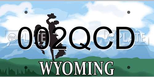 002QCD Wyoming License Plate