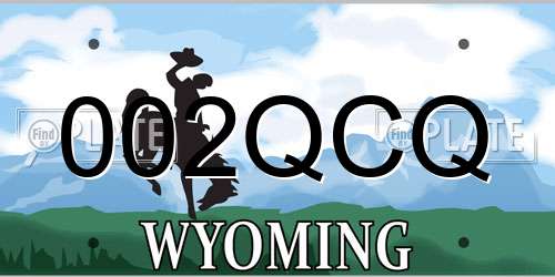 002QCQ Wyoming License Plate