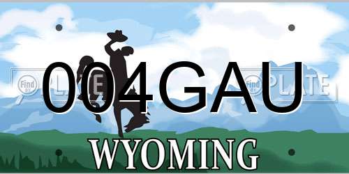 004GAU Wyoming License Plate