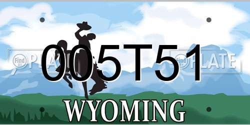005T51 Wyoming License Plate