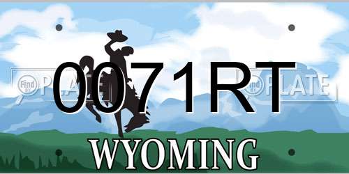 0071RT Wyoming License Plate