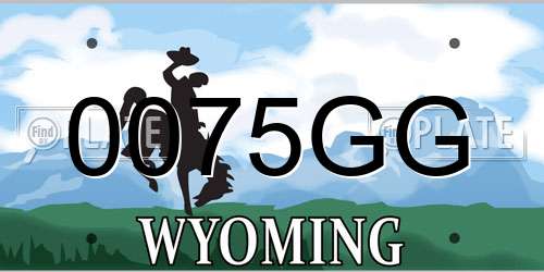 0075GG Wyoming License Plate