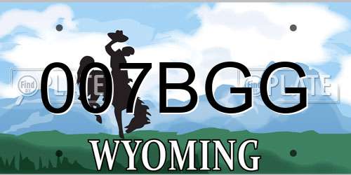 007BGG Wyoming License Plate