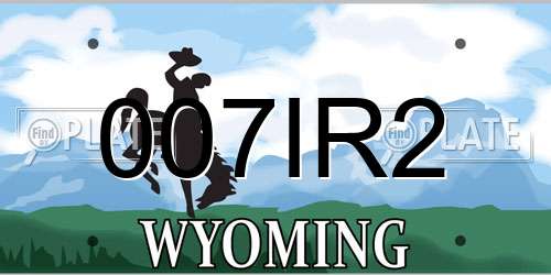 007IR2 Wyoming License Plate