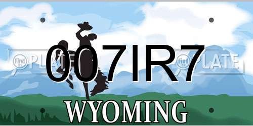 007IR7 Wyoming License Plate
