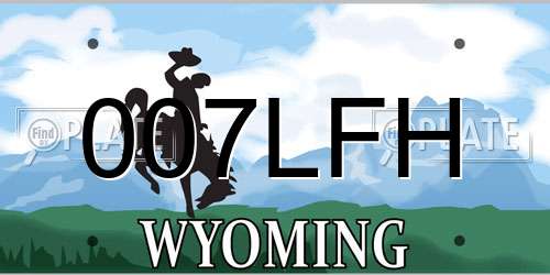 007LFH Wyoming License Plate