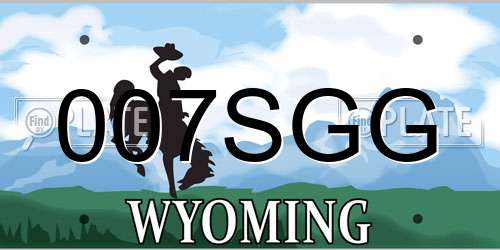 007SGG Wyoming License Plate