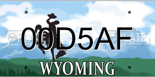 00D5AF Wyoming License Plate