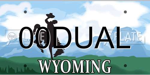 00DUAL Wyoming License Plate
