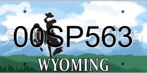 00SP563 Wyoming License Plate