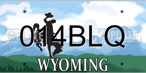 014BLQ Wyoming License Plate