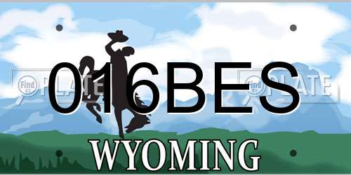 016BES Wyoming License Plate