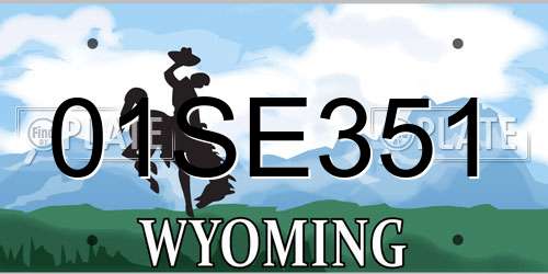 01SE351 Wyoming License Plate