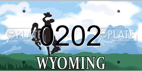 0202 Wyoming License Plate