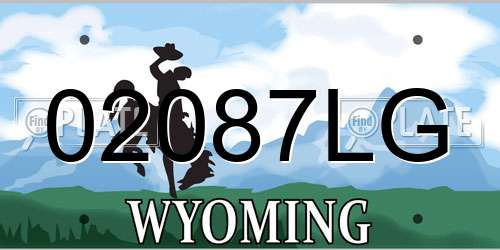 02087LG Wyoming License Plate