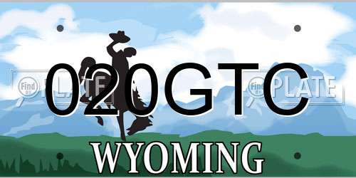 020GTC Wyoming License Plate