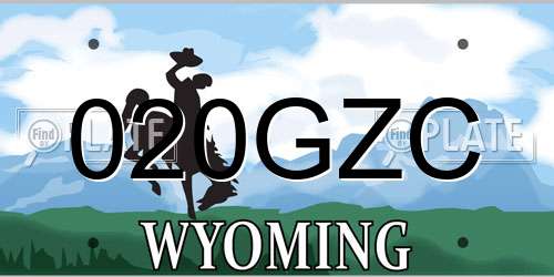 020GZC Wyoming License Plate
