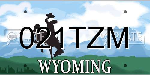 021TZM Wyoming License Plate