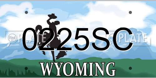 0225SC Wyoming License Plate