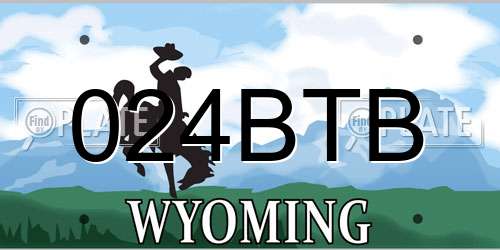 024BTB Wyoming License Plate